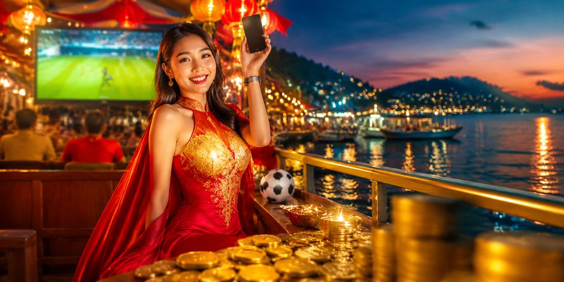 Quầy thanh toán di động bên chợ đêm Phú Quốc đông vui